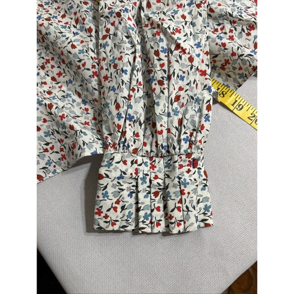 Floral One Shoulder Ruffle Blouse Top Long Sleeve Cute Chic - Picture 7 of 10